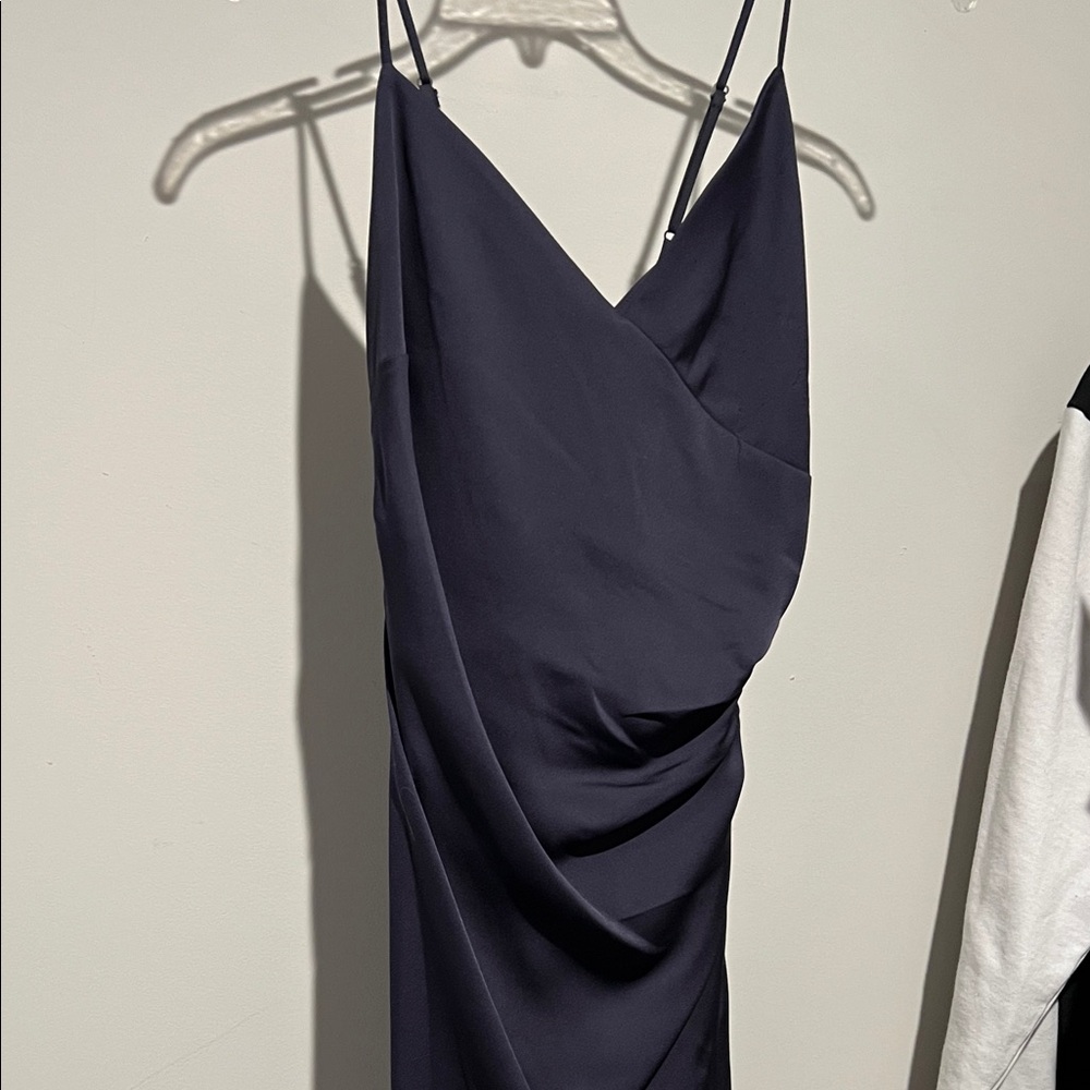 Aqua Midnight Blue Backless Dress